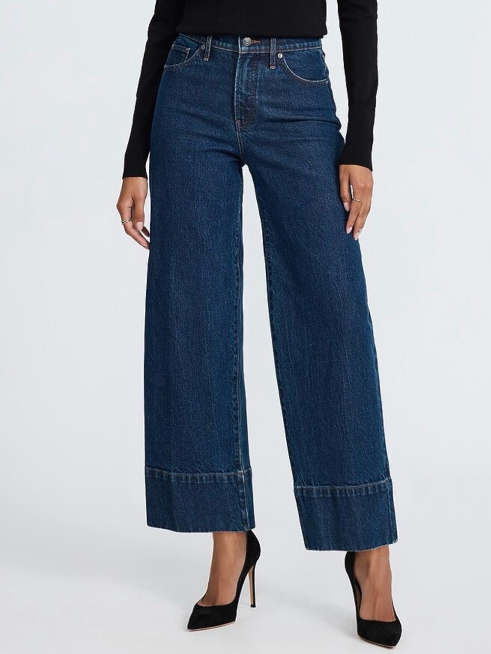 Express Wide Leg Dark Blue Women's Jeans